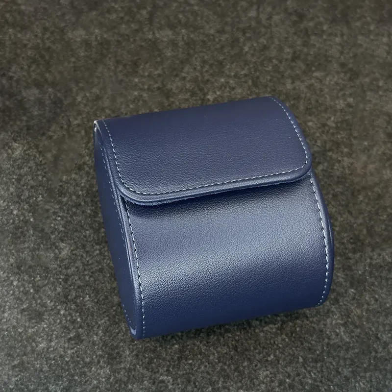 Premium Quality Imported Blue Leather Travel Watch Box 1 Slots